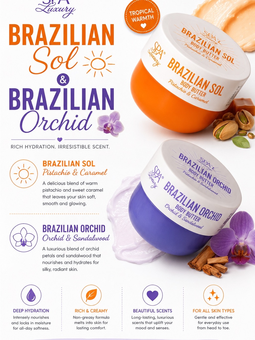 Brazilian Sol & Brazilian Orchid Body Butter Duo